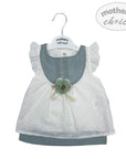 M/C COTTON H/S LINEN DRESS SUMMER DIP 9M