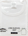 White long-sleeve vest with 'Mother's Choice' branding and text on packaging.