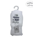 Mothers Choice 100% Cotton Baby Hooded Towel I Love Mummy & Daddy