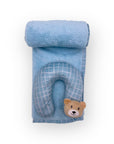 Mothers Choice Super Soft Coral Fleece Blanket & Pillow Set – Blue Bear