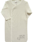Baby swaddle with textured pattern and 'I love you to the moon' text on a white background