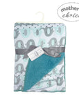 Mothers Choice Micromink Furlined Baby Blanket - Blue Elephant