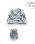 M/C 6PK BEANIE HAT & MITTEN SET GREY/MINT