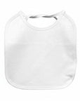 White bib on a white background