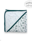 Mothers Choice 100% Cotton Baby Quilted Hooded Receiver - Emerald Receiver