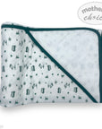 Mothers Choice 100% Cotton Baby Quilted Hooded Receiver - Emerald Receiver