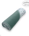 Mothers Choice 100% Cotton Baby Quilted Hooded Receiver - Sage / Grey Leaf