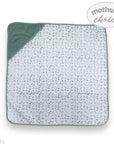 Mothers Choice 100% Cotton Baby Quilted Hooded Receiver - Sage / Grey Leaf