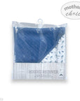 Packaged hooded receiver with blue and white design on a white background