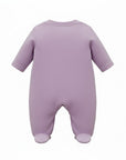 Purple baby onesie on a white background
