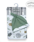 Mothers Choice Blanket And Hat Set 'Mint Art'
