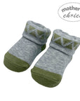 Mothers Choice Fancy Box Socks `Olive/Grey Pattern`