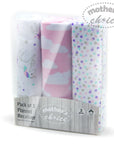 Mothers Choice 100% Cotton 3 Pack Baby Flannel Receiver – Unicorn