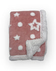 Mothers Choice Sherpa Fleece Stars Blanket Pink