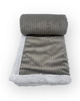 Mothers Choice Sherpa Fleece Stripe Blanket Grey