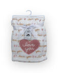 M/C PRINTED FLANNEL BLANKET GIRL'S LOVE YOU