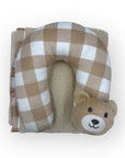 Mothers Choice Super Soft Coral Fleece Blanket & Pillow Set – Beige Bear