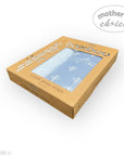 Box of bamboo jersey wraps with a clear window on a white background