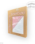 Packaged hooded towel with pink and white design, branded 'Mother's Choice', on a white background.