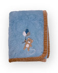 M/C SUPER SOFT CORAL FLEECE AND BINDING BLANKET BOY'S BEAR