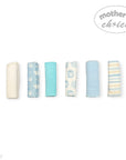 Mothers Choice 6 Pack Baby Washcloth Set - Blue Elephant