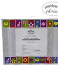 Baby blanket packaging with colorful icons and 'Mother's Choice' branding on a white background