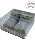 Mothers Choice Fancy Box Socks `Olive/Grey Pattern`