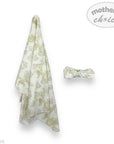 M/C 2PK SWADDLE & HEADBAND SET BUTTERFLY