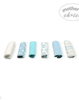 Mothers Choice 6 Pack Baby Washcloth Set - Blue Elephant