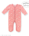 Pink floral baby onesie on a white background with 'Mother's Choice' branding.
