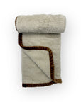 M/C SUPER SOFT CORAL FLEECE AND BINDING BLANKET NEUTRAL BEAR