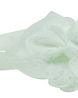 Mothers Choice Girls Alice Band White Satin/Lace Bows