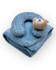 Mothers Choice Super Soft Coral Fleece Blanket & Pillow Set – Blue Bear