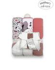 Mothers Choice Baby Hooded Towel & Washcloth Set - Pink Plants