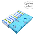 Mothers Choice 2 Pack Baby Flannel Receivers - Plane / Waves