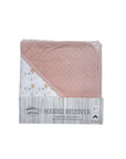 Mothers Choice 100% Cotton Baby Quilted Hooded Receiver - Pink Rainbow