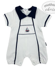 M/C BOYS SAILOR ROMPER S/S NAVY 9M