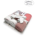 Mothers Choice Baby Hooded Towel & Washcloth Set - Pink Plants