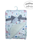 Mothers Choice Micromink Furlined Baby Blanket - Pink Animals