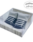 Mothers Choice Fancy Box Socks `Boys Lace Up-Navy`