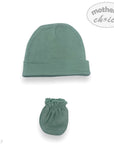 M/C 6PK BEANIE HAT & MITTEN SET GREY/MINT