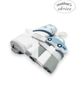 Mothers Choice Baby Hooded Towel, Washcloths & Sponge Set - Blue Car