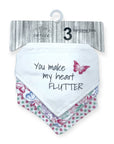M/C 3 PACK BANDANA BIB SET BUTTERFLY