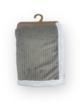 Mothers Choice Sherpa Fleece Stripe Blanket Grey