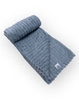 Mothers Choice Single Layer Sherpa Fleece Stripe Blanket Blue