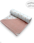Mothers Choice 100% Cotton Baby Quilted Hooded Receiver - Pink Rainbow