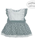 M/C COTTON S/S LINEN DRESS SUMMER DIP 6M