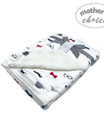 Mothers Choice Micromink Furlined Baby Blanket - Moustache