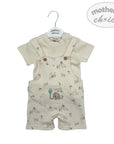 Mothers Choice Inf Boys 2Piece Natural Safari Dungaree Set