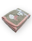 M/C SUPER SOFT CORAL FLEECE AND BINDING BLANKET GIRL'S MOON